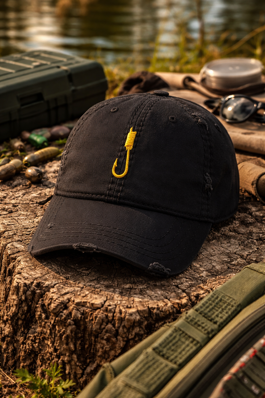 BlackSheep Distressed Embroidered Fishing Hook Hat