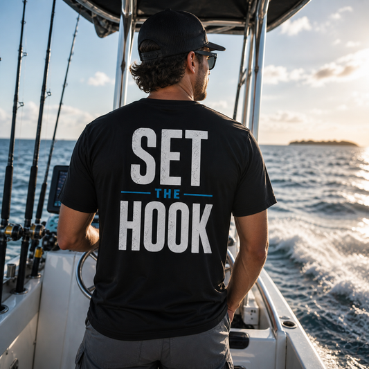 Set The Hook Performance Tee — Fishing Graphic Shirt