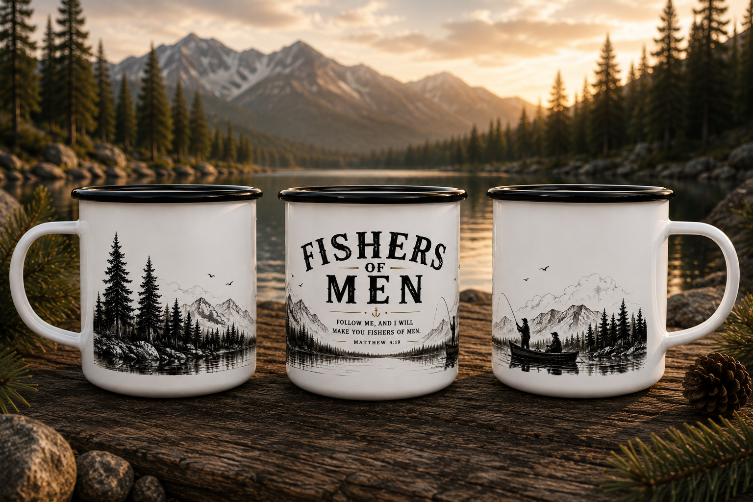Fishers of Men 12oz. Enamel Camping Coffee Mug