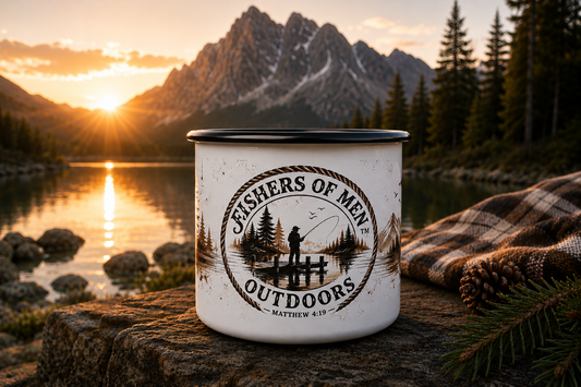 Fishers of Men Rustic 12oz Enamel Coffee Cup