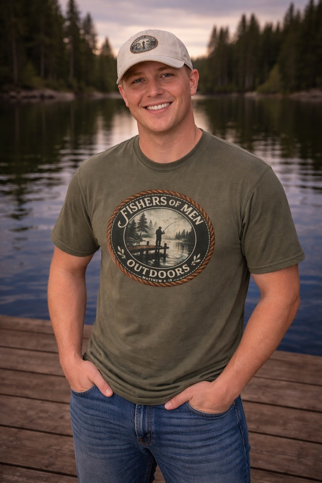 Fishers Of Men Outdoors Distressed Baseball Cap