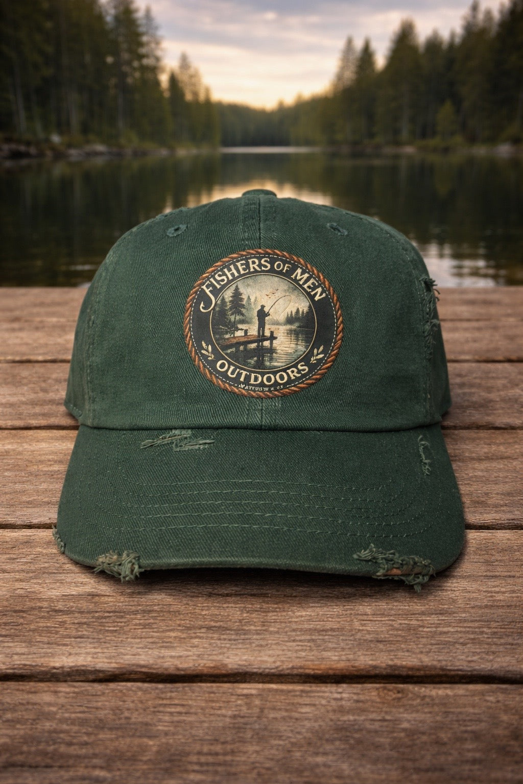 Fishers Of Men Outdoors Distressed Baseball Cap